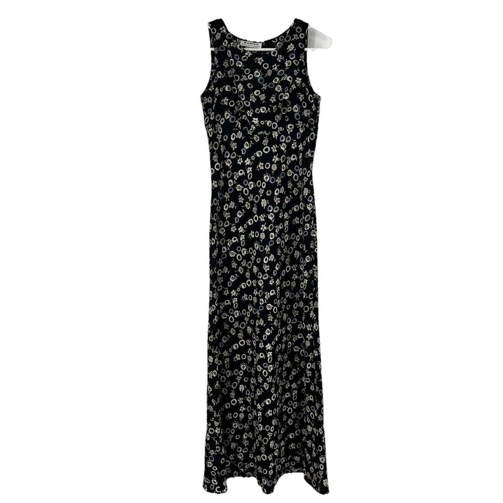 VTG Dark Floral Sleeveless Maxi Dress Y2K Grunge Fairygoth Fairy Whimsical